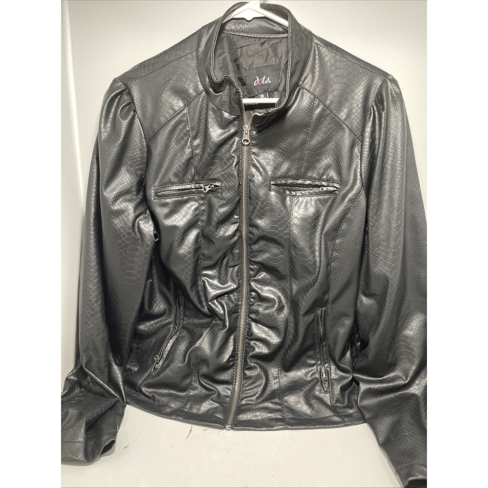 Dots Faux Leather Women's Jacket Sz 1X "Snake Skin" (Preowned)
